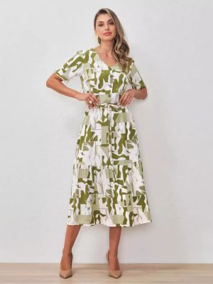 Women’s Lace Midi Dress with Cardigan Design