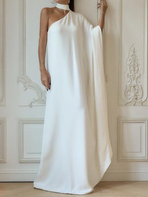 Autumn Winter French Halter One Shoulder Maxi