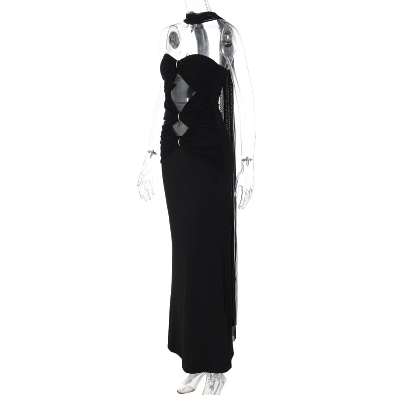 Summer Cutout Tube Top Ribbon Dress Women - Image 4