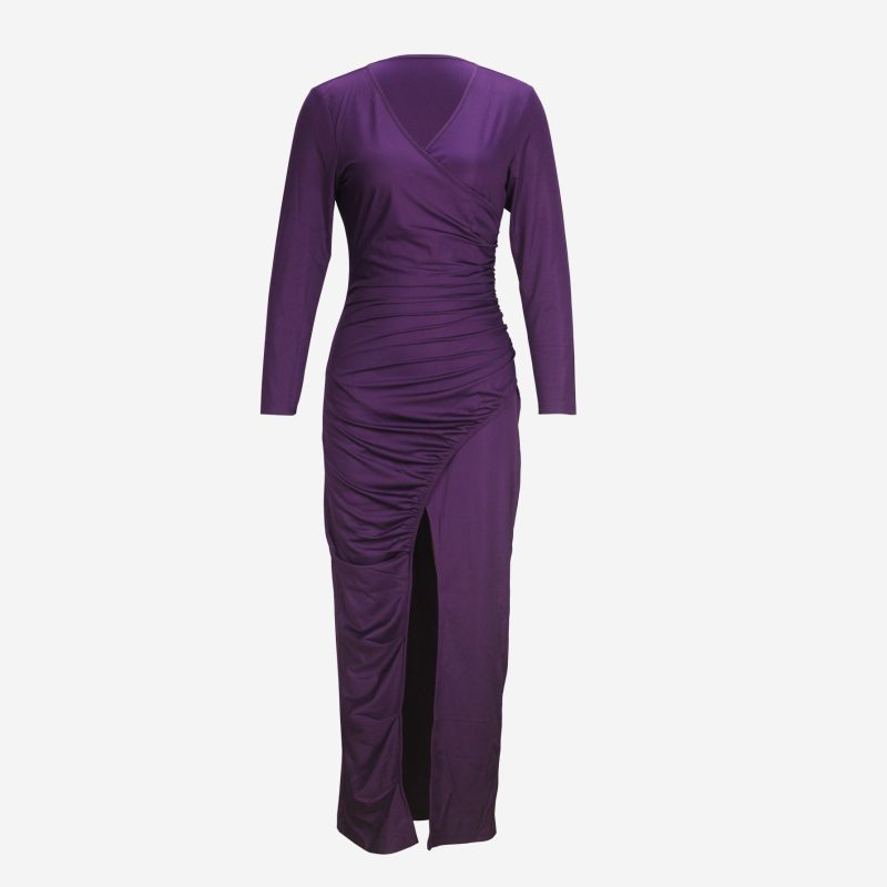 Trendy V Neck Slim Fit Casual Dress Women - Image 2