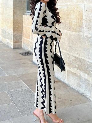 Autumn Women’s Elegant Knitted High Waist Dress