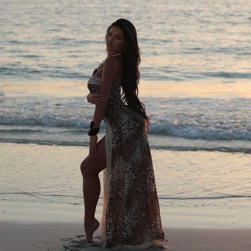 Women’s Summer Lace Patchwork Slit Slip Dress - Image 4