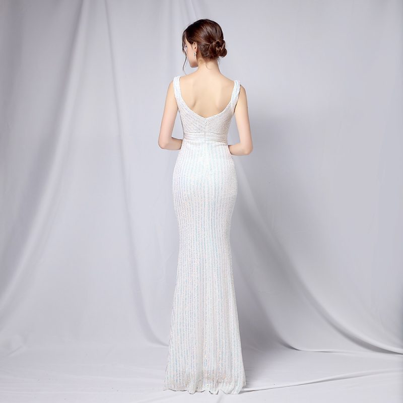 Elegant Sequined Fishtail Evening Dress for Women - Image 3