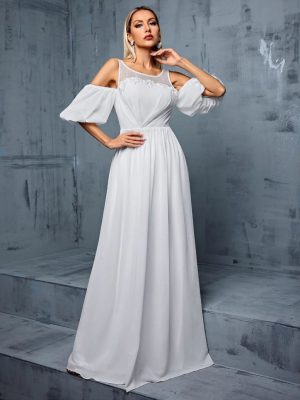 Women's Half Sleeve Slim Fit Cocktail Ball Dress