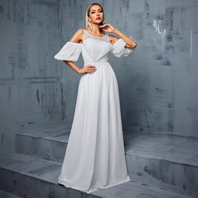 Women's Half Sleeve Slim Fit Cocktail Ball Dress