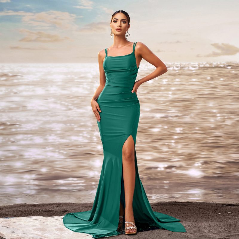 Women’s Off-Shoulder Slim Fishtail Evening Dress - Image 4