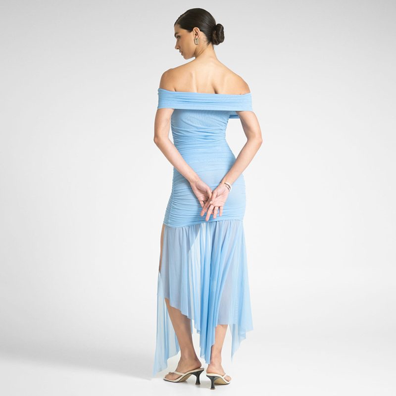 Elegant Strapless Pleated Slim Fit Summer Dress - Image 2
