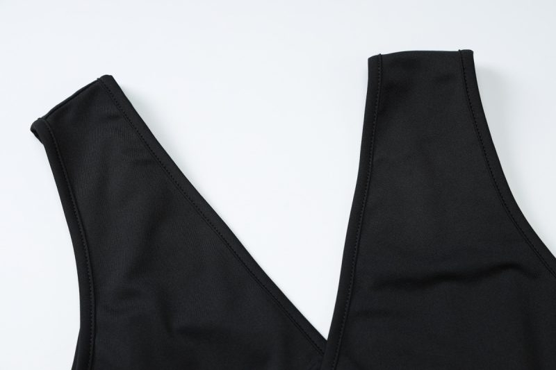 Summer Solid Color V-Neck Cutout Maxi Dress - Image 4
