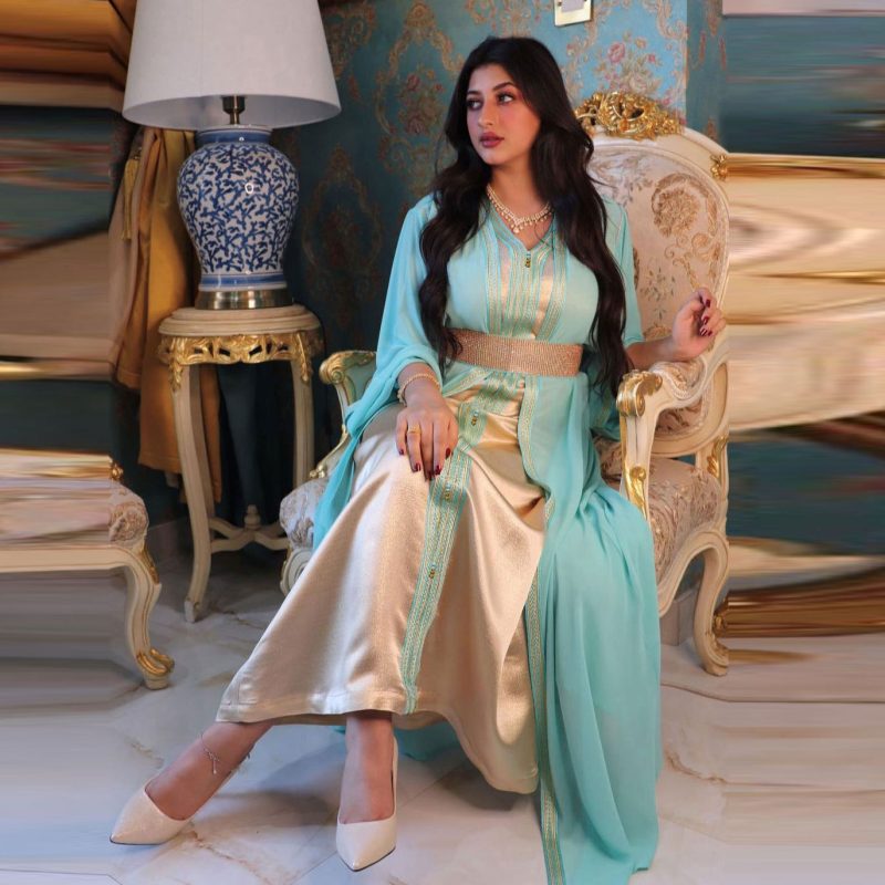 Middle East Women’s Plus Size Chiffon Two-Piece - Image 2