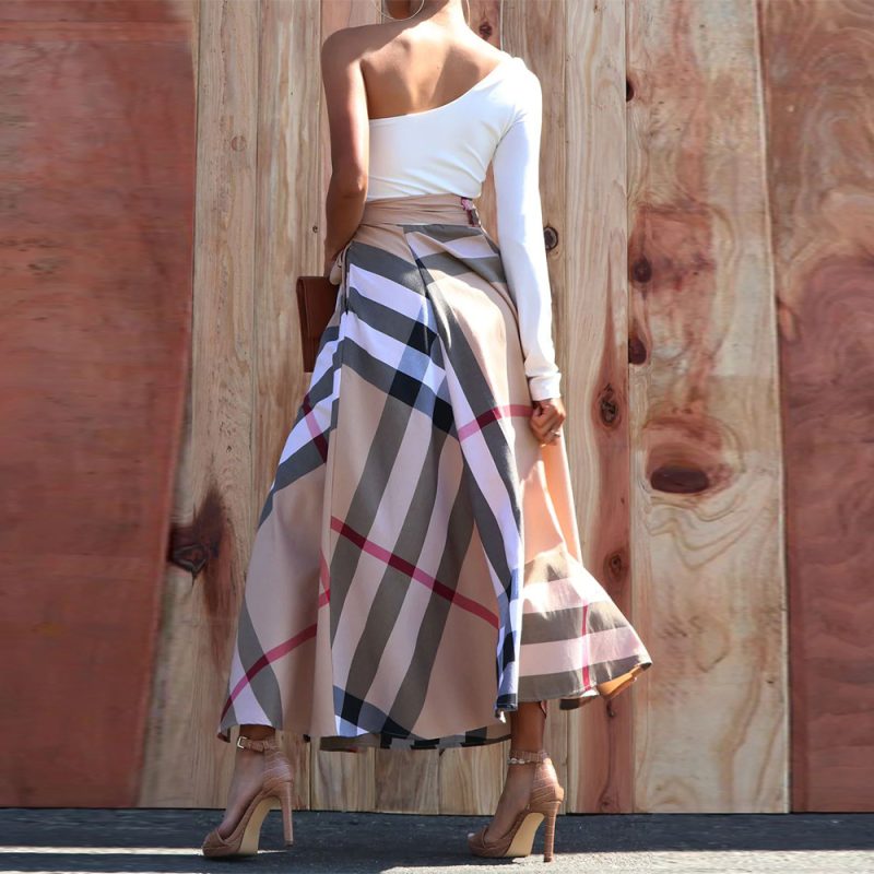 Autumn Winter Floral Print Shoulder Slit Dress - Image 3