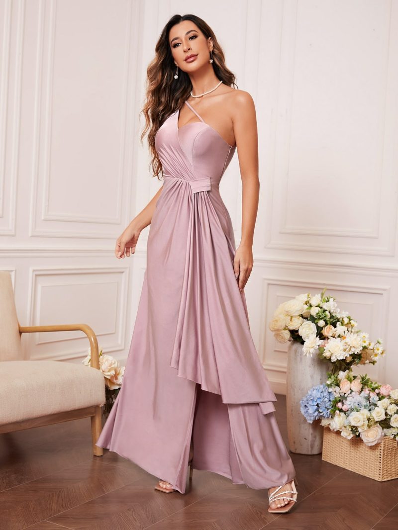 High-End One-Shoulder Tube Top Evening Slit Dress - Image 2