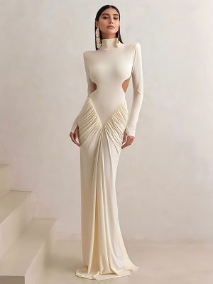 Summer Women’s High Collar Backless Maxi Dress