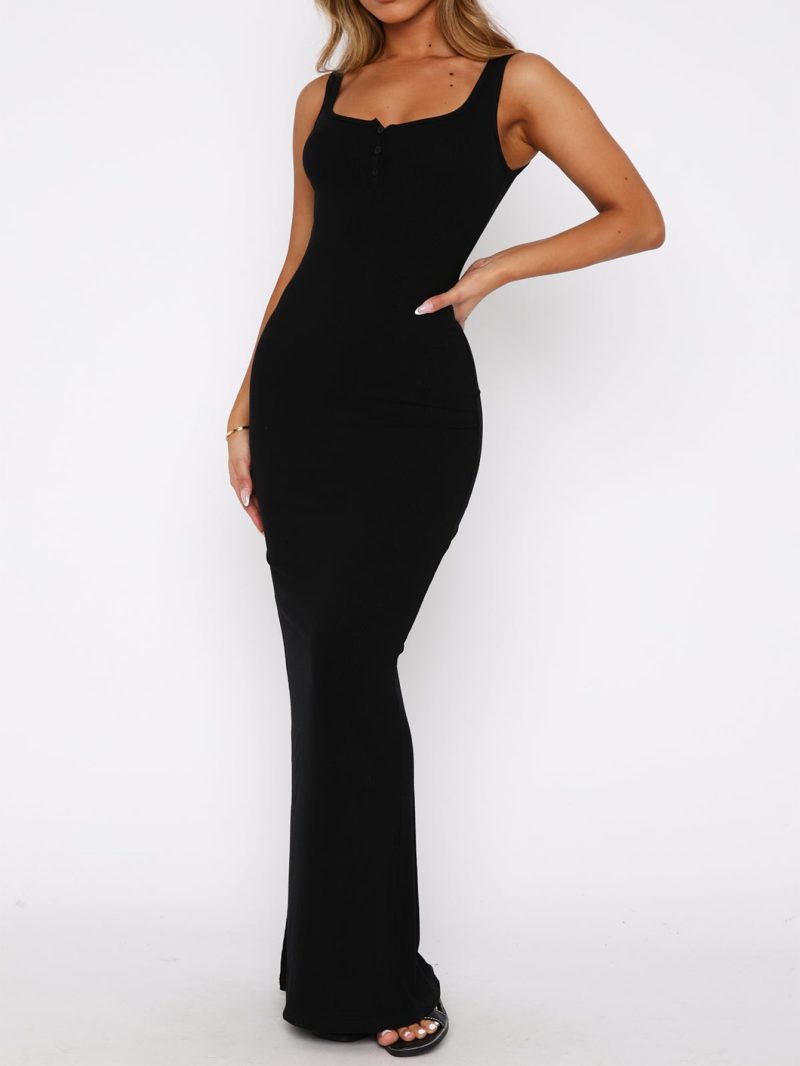 Women’s Spring Summer Slim Fit U-Neck Sling Dress - Image 2