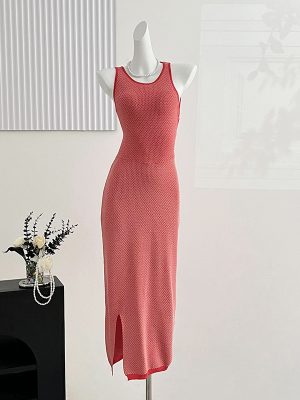 Summer Round Neck Slim Fit Sheath Dress