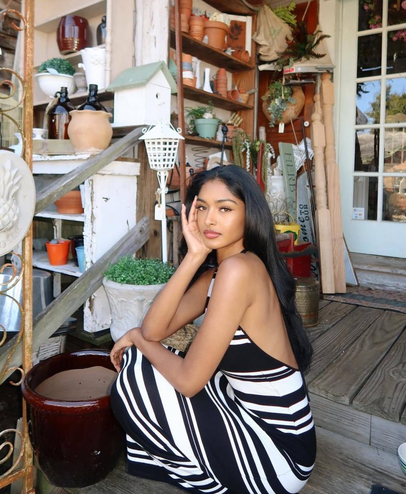 Bohemian Halter Backless Striped Knitted Beach Dress - Image 4