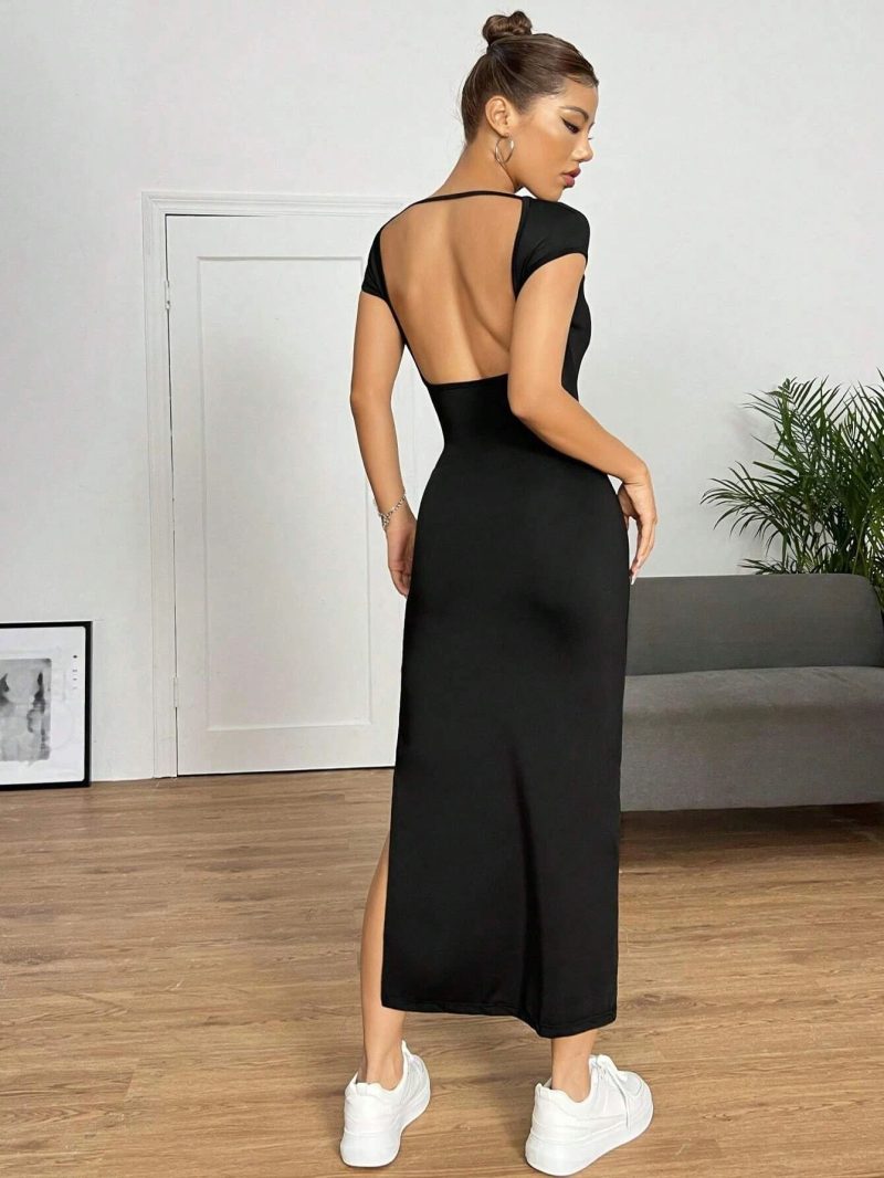 Women’s Spring Summer Slim Backless Sheath Dress - Image 2