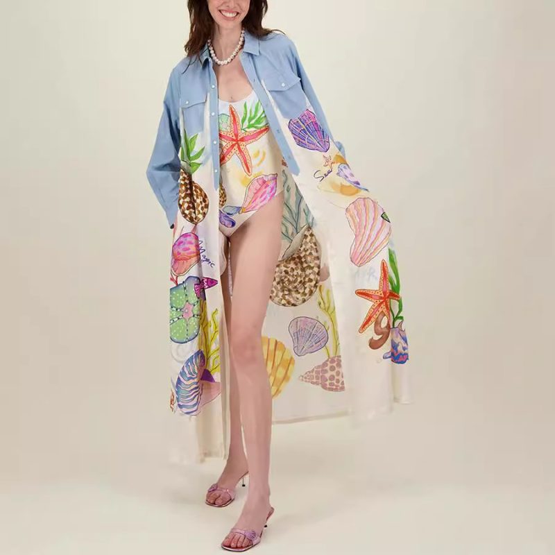 Autumn Printed Single Breasted Long Sleeve Shirt
