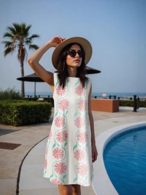 Sleeveless Round Neck Floral Midi Dress Women