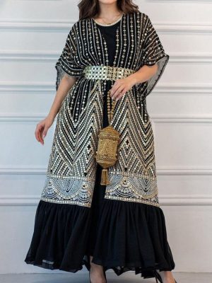 Spring Summer Women’s Printed Belted Two-Piece Set