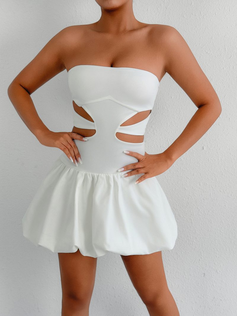 Women’s Hollow Out Cold Shoulder Tube Top Dress - Image 2