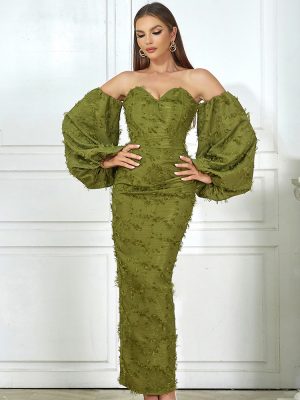 Women’s Strapless Slim Long Evening Dinner Dress