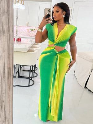 Elegant Pleated Hollow Out Slim Fit Office Dress
