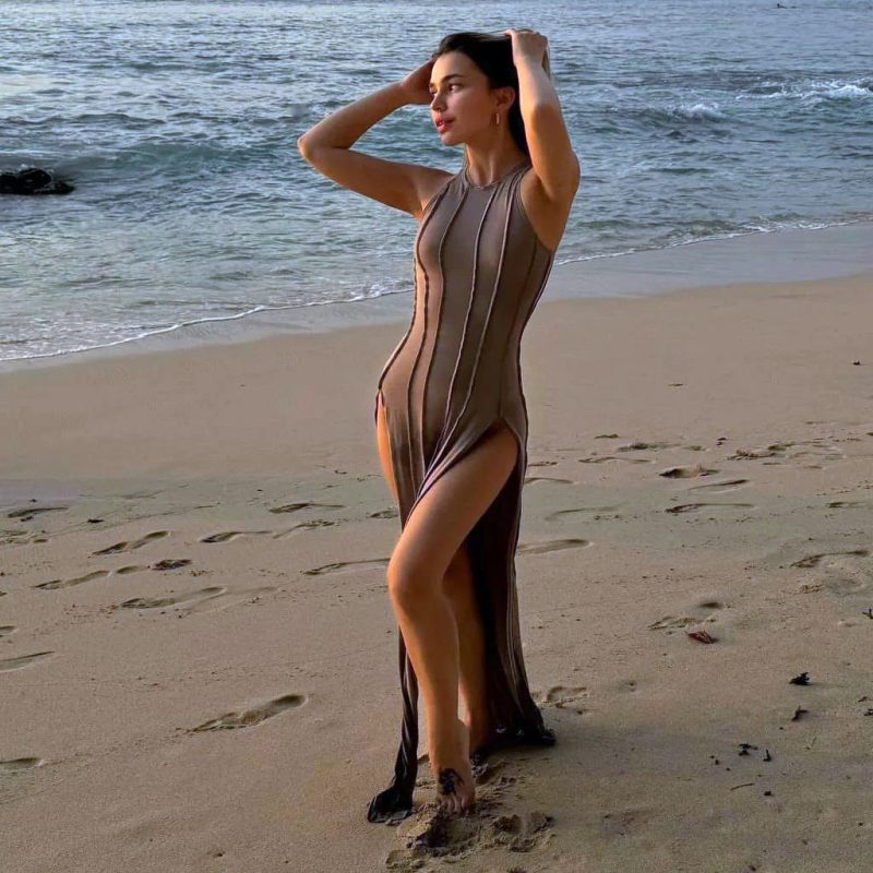 Sexy Slim Fit Slit Women Maxi Dress - Image 3