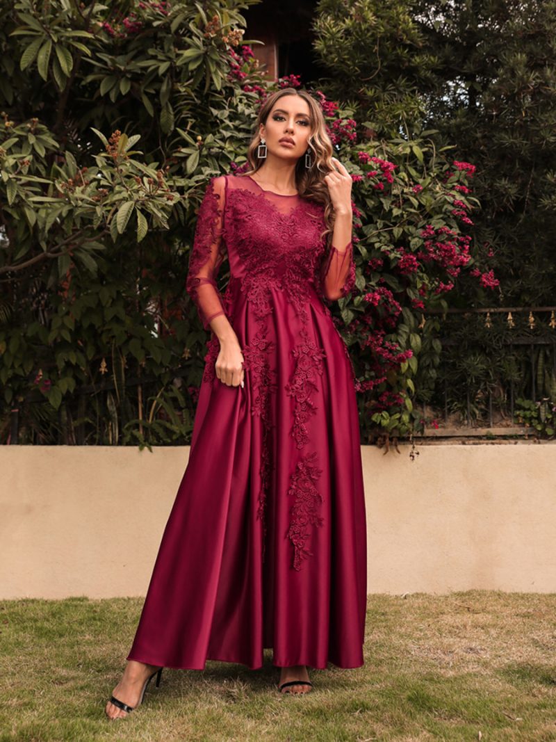 Women’s Lace Swing Trailing Banquet Evening Dress - Image 2