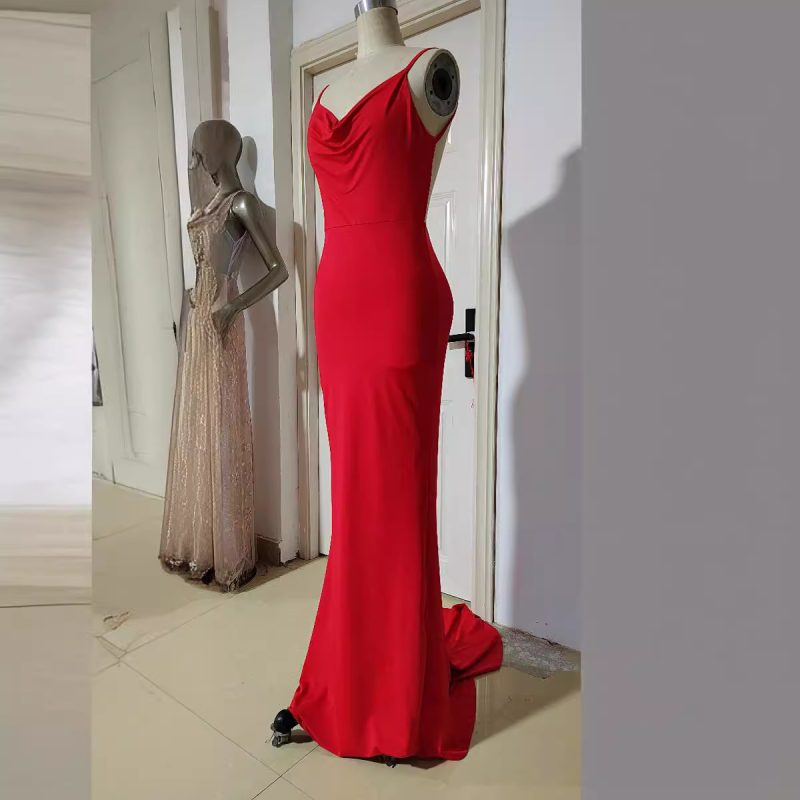 Elegant Strap Fishtail Backless Maxi Dress Women - Image 3