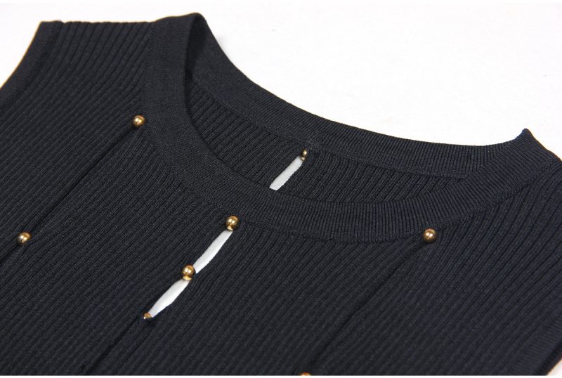 Summer Sleeveless Slim Fit Women Knitted Dress - Image 4