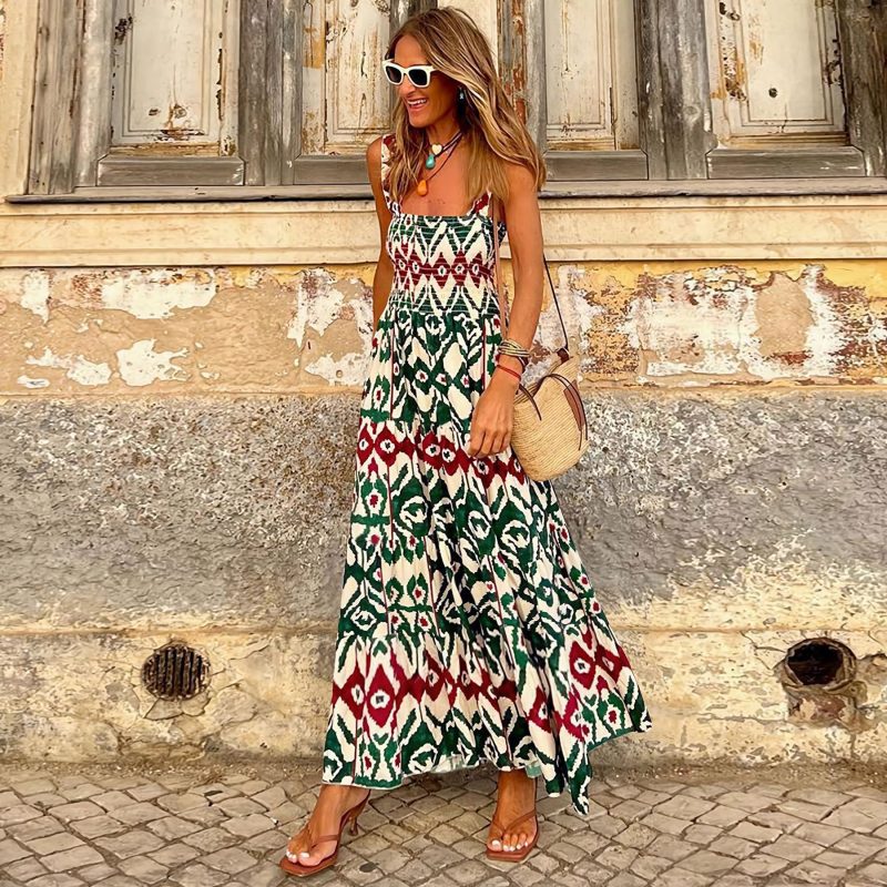 Women’s Elegant Floral Print Cami Maxi Dress