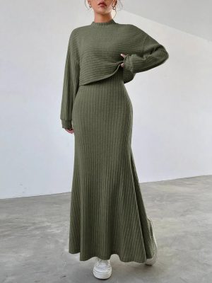 Elegant Women’s Winter Long Sleeve Vest Dress