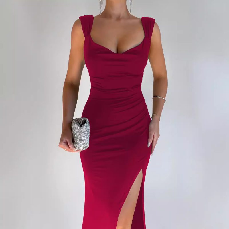 Women’s Autumn Slim Fit Backless Lace-Up Dress - Image 2