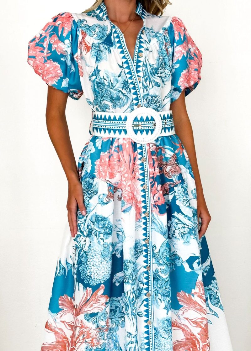 Summer Casual Maxi Dress with Printed Lace Design - Image 2