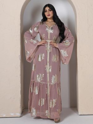 Plus Size Muslim Women’s Bronzing Chiffon Robe