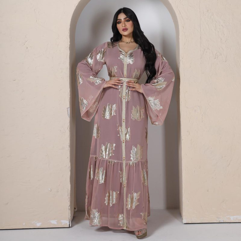 Plus Size Muslim Women’s Bronzing Chiffon Robe