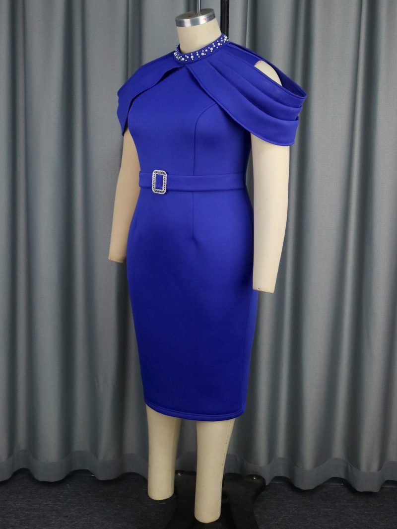 Off Shoulder Elegant Sheath Office Graduation Dress - Image 4