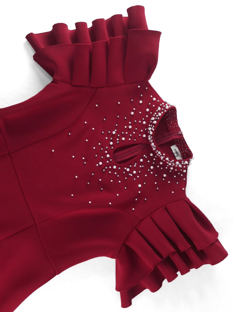 Summer Cutout Beaded High Waist Party Dress - Image 3