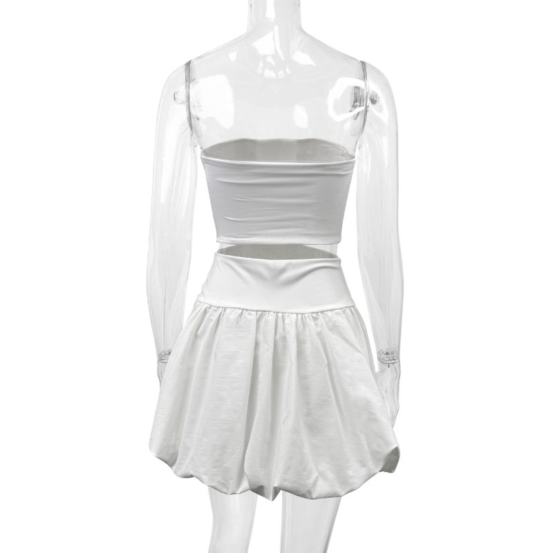 Women’s Hollow Out Cold Shoulder Tube Top Dress - Image 4