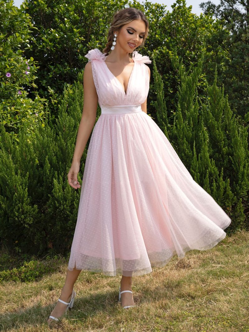 Summer Backless Mesh Lace Up Gauzy Dress - Image 4