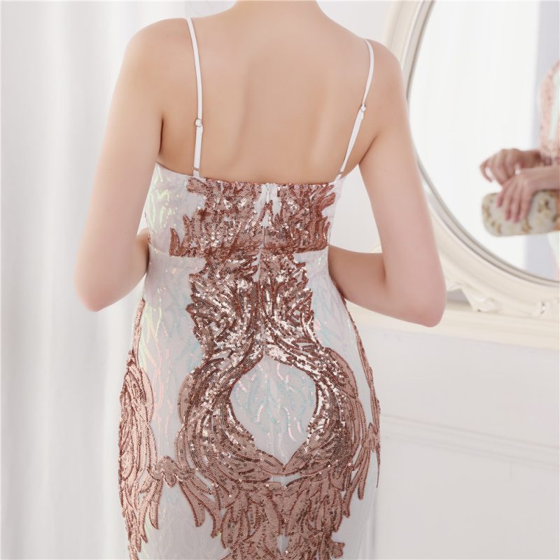 Women’s Sequined Fishtail Formal Cocktail Evening Dress - Image 2
