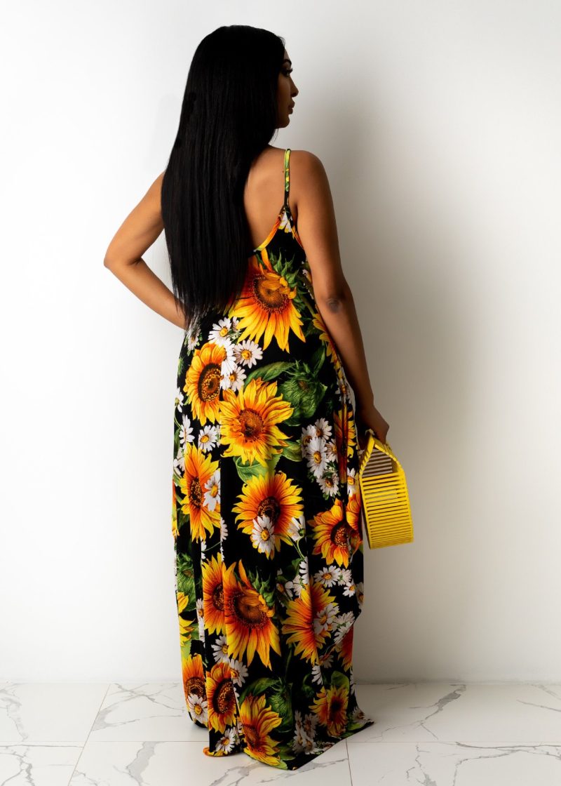 Women’s Casual Printed Suspender Sleeveless Summer Dress - Image 2