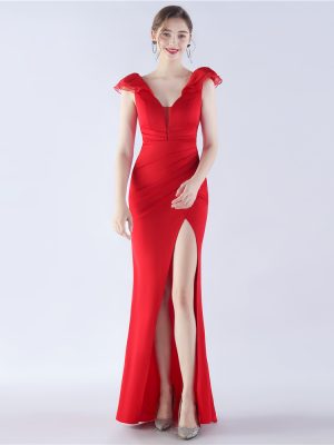 Women’s Organza Satin Evening Gown Dress