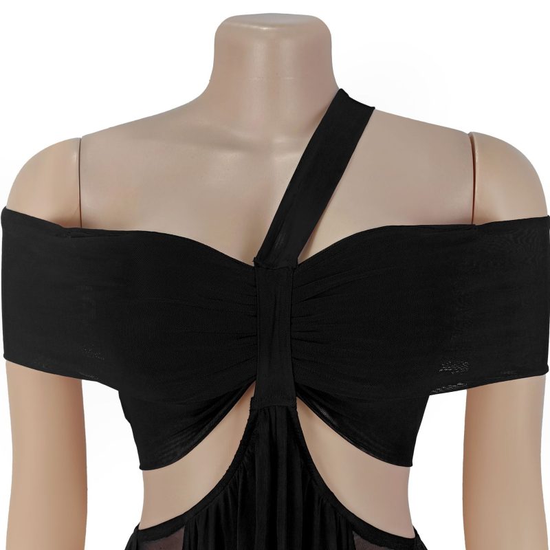 Women’s Bandeau Slim Fit Sheer Mesh Dress - Image 3