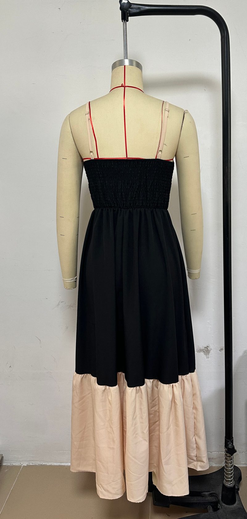 Women’s Summer Colorblock Long Sling Dress - Image 4