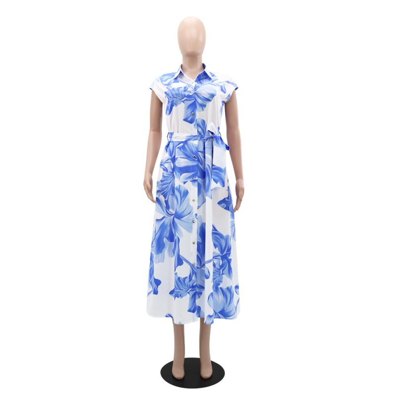 Sleeveless Maxi Dress with Button Cardigan Waist - Image 2