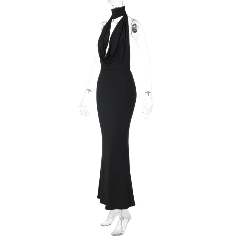 Summer Cutout Swing Collar Backless Halter Dress - Image 4