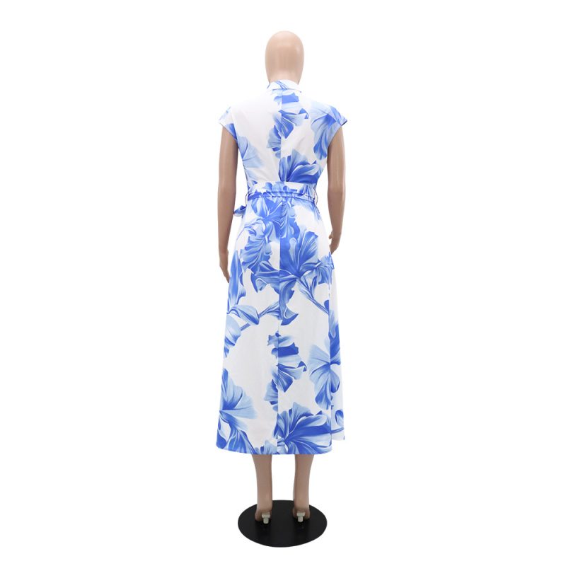 Sleeveless Maxi Dress with Button Cardigan Waist - Image 3