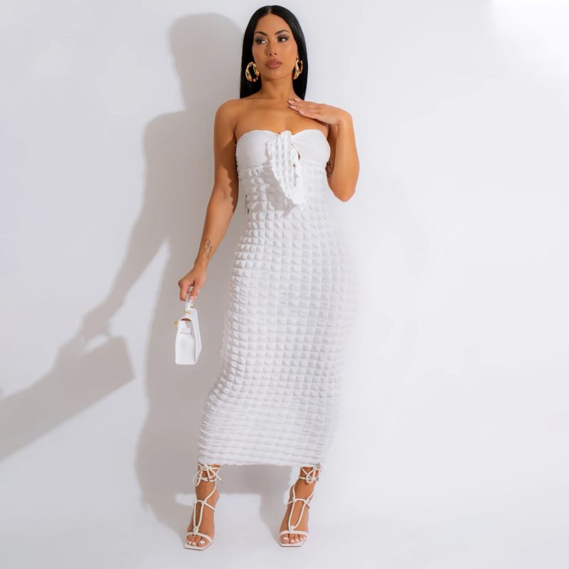 Women's Summer Lace-Up Chest Wrapped Bodycon Dress - Image 2