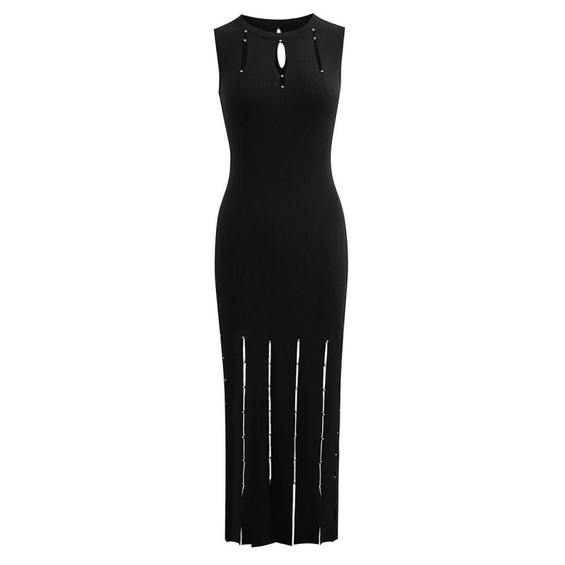 Summer Sleeveless Slim Fit Women Knitted Dress - Image 2